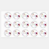 魔法図解入りの、写真付きののかわいい女の子ユニコーン ラベル (シート)