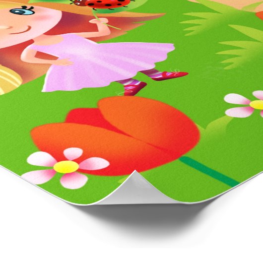 魔法園と家の漫画の女の子 ポスター (角)