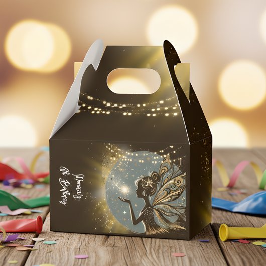 魔法妖精のシルエットで夜子供の誕生日 フェイバーボックス