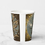 魔法妖精のシルエットで夜子供の誕生日 紙コップ (右)