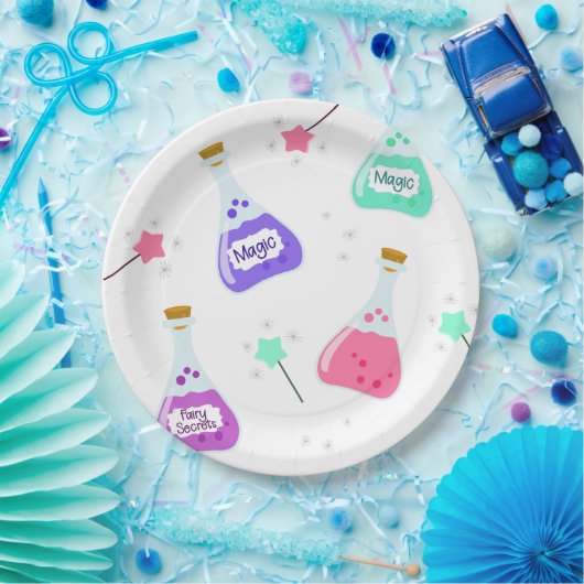魔法妖精パーティー |ガールの誕生祝い ペーパープレート (パーティー)