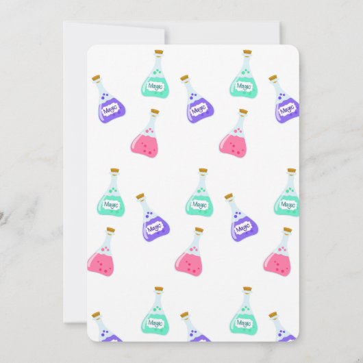 魔法妖精パーティー |ガールの誕生祝い 招待状 (裏面)