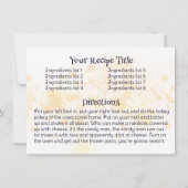 魔法妖精料理ベーキングクックブックレシピカード 招待状 (裏面)