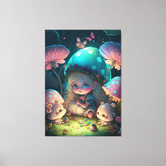 魔法小妖精や小人モーメント キャンバスプリント (正面)