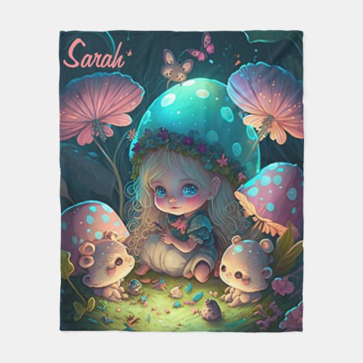 魔法小妖精や小人モーメント フリースブランケット (正面)