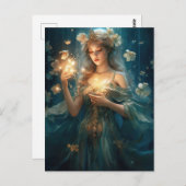 魔法少女と花ファンタジー絵葉書 ポストカード (正面/裏面)