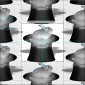 魔法帽子のウサギ ファブリック (タイル)