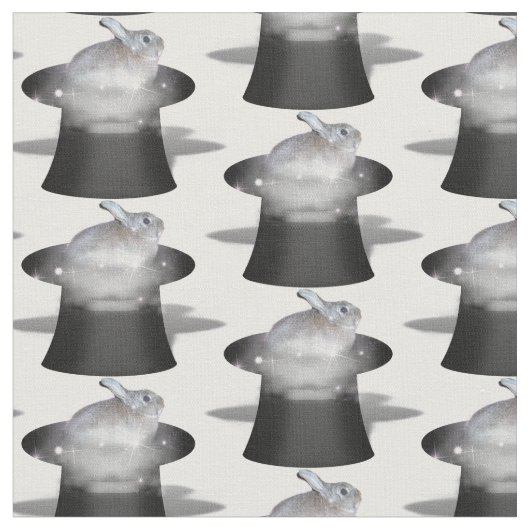 魔法帽子のウサギ ファブリック (クローズアップ)