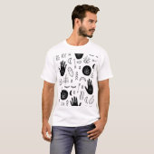 魔法手、月、民族柄。 Tシャツ (正面フル)