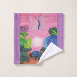 魔法昆虫蝶の変態イラストレーション ウォッシュタオル