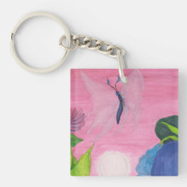 魔法昆虫蝶の変態イラストレーション キーホルダー