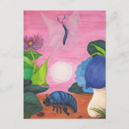 魔法昆虫蝶の変態イラストレーション ポストカード