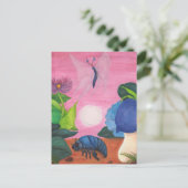 魔法昆虫蝶の変態イラストレーション ポストカード (スタンド正面)