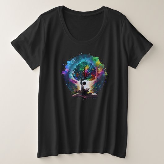 魔法書 プラスサイズTシャツ (デザイン正面)