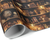 魔法本棚スチームパンク ラッピングペーパー (ロールコーナー)