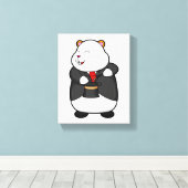 魔法杖と帽子でマジシャンとしてハムスター キャンバスプリント (インサイチュ (ウッドフロア))