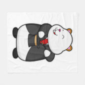 魔法杖と帽子でマジシャンとしてハムスター フリースブランケット (正面(横))