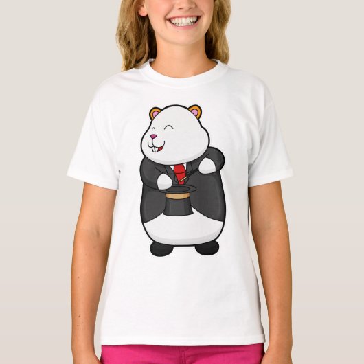 魔法杖と帽子でマジシャンとしてハムスター Tシャツ (正面)