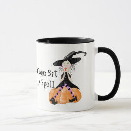魔法来の魔女ハロウィンマグを座る マグカップ
