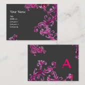 魔法果実モノグラムグレーパープルピンク白 名刺 (正面/裏面)