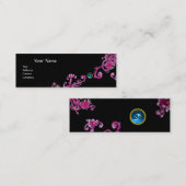 魔法果実モノグラムパープルピンクブラック スキニー名刺 (正面/裏面)