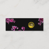 魔法果実モノグラムパープルピンク黒イエロー スキニー名刺 (裏面)