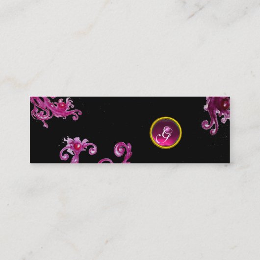 魔法果実モノグラムパープルピンク黒 スキニー名刺 (裏面)