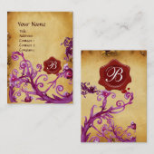 魔法果実モノグラムワックスシールパーチメントパープル 名刺 (正面/裏面)