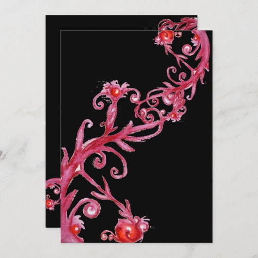 魔法果実、赤黒 招待状 (正面/裏面)