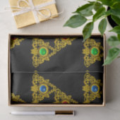 魔法比重タリスマン、黒金ゴールド三角形、宝石 薄葉紙 (ギフト)