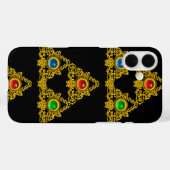魔法比重タリスマン、黒金ゴールド三角形、宝石 Case-Mate iPhoneケース (裏面 (横))