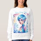 魔法氷小妖精や小人雪の森凍ってい童話 スウェットシャツ (正面)