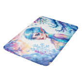 魔法氷小妖精や小人雪の森凍ってい童話 バスマット (アングル)