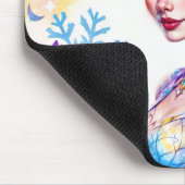 魔法氷小妖精や小人雪の森凍ってい童話 マウスパッド (コーナー)