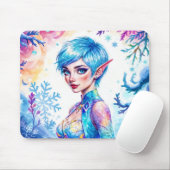 魔法氷小妖精や小人雪の森凍ってい童話 マウスパッド (マウス)
