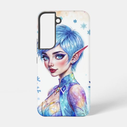 魔法氷小妖精や小人雪の森凍ってい童話 SAMSUNG GALAXYケース (裏面)