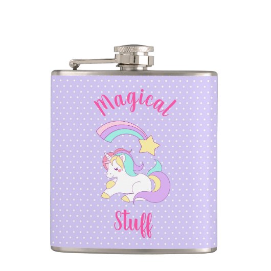 魔法物。スリーピングユニコーン&射撃、 発砲スター フラスク (正面)