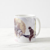 魔法猫が月を崇拝 コーヒーマグカップ (正面右)