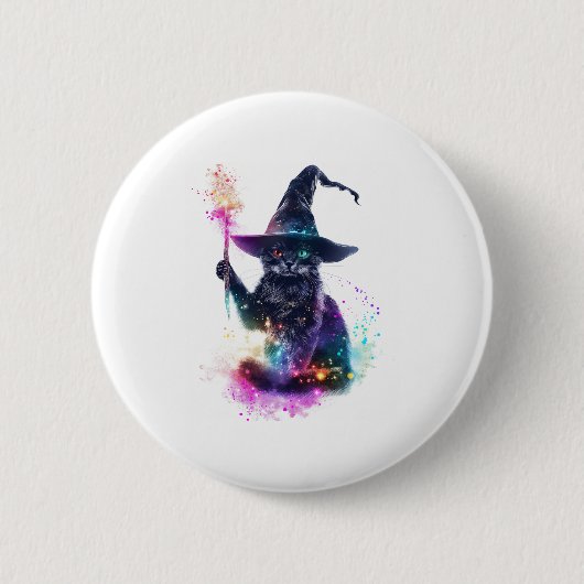 魔法猫のマジック 缶バッジ (正面)