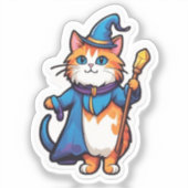 魔法猫ステッカー シール (正面)