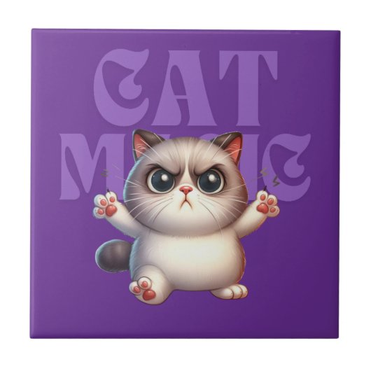 魔法猫セラミックタイル タイル (正面)