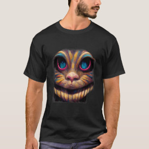魔法現実主義キャットチェシャーブロケウォータカラーペイン Tシャツ