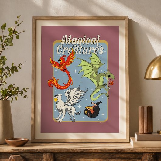 魔法生物のビンテージグラフィック ポスター