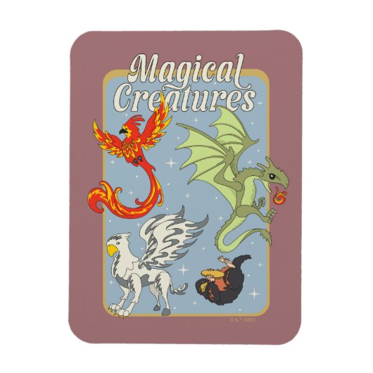魔法生物ビンテージグラフィック マグネット (縦)