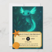 魔法白熱［赤熱］光を放つの水中誕生日の軸外 招待状 (正面)