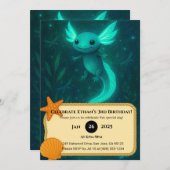 魔法白熱［赤熱］光を放つの水中誕生日の軸外 招待状 (正面/裏面)