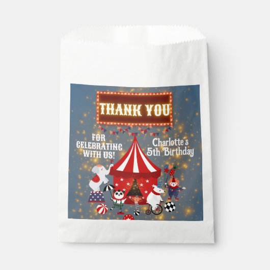 魔法白熱［赤熱］光を放つカーニバルサーカスパーティーありがとう フェイバーバッグ (正面)