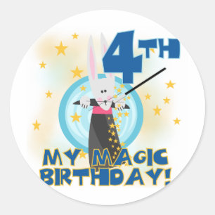 魔法第4回誕生日Tシャツとギフト ラウンドシール