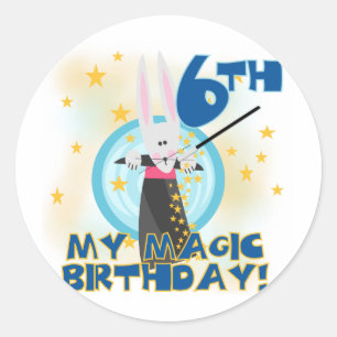 魔法第6誕生日Tシャツとギフト ラウンドシール