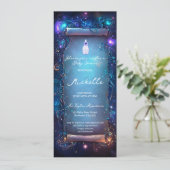 魔法紫の魅惑の森のスクロール赤ちゃんシャワー 招待状 (スタンド正面)